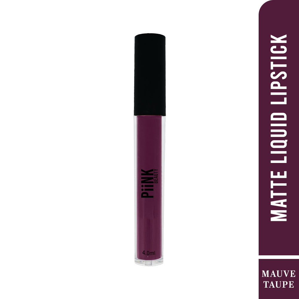 PiiNK Beauty Stay Put Liquid Lipstick | Long Lasting, Light Weight, Non Transfer, Water & Smudge Proof, Highly Pigmented | LL-07 Mauve Taupe 4.0 ml
