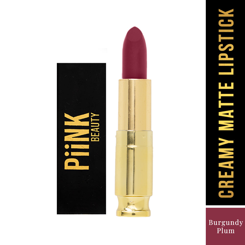 PiiNK Beauty Weightless Creamy Matte Lipstick- Burgundy Plum CM-12 (4.2g)