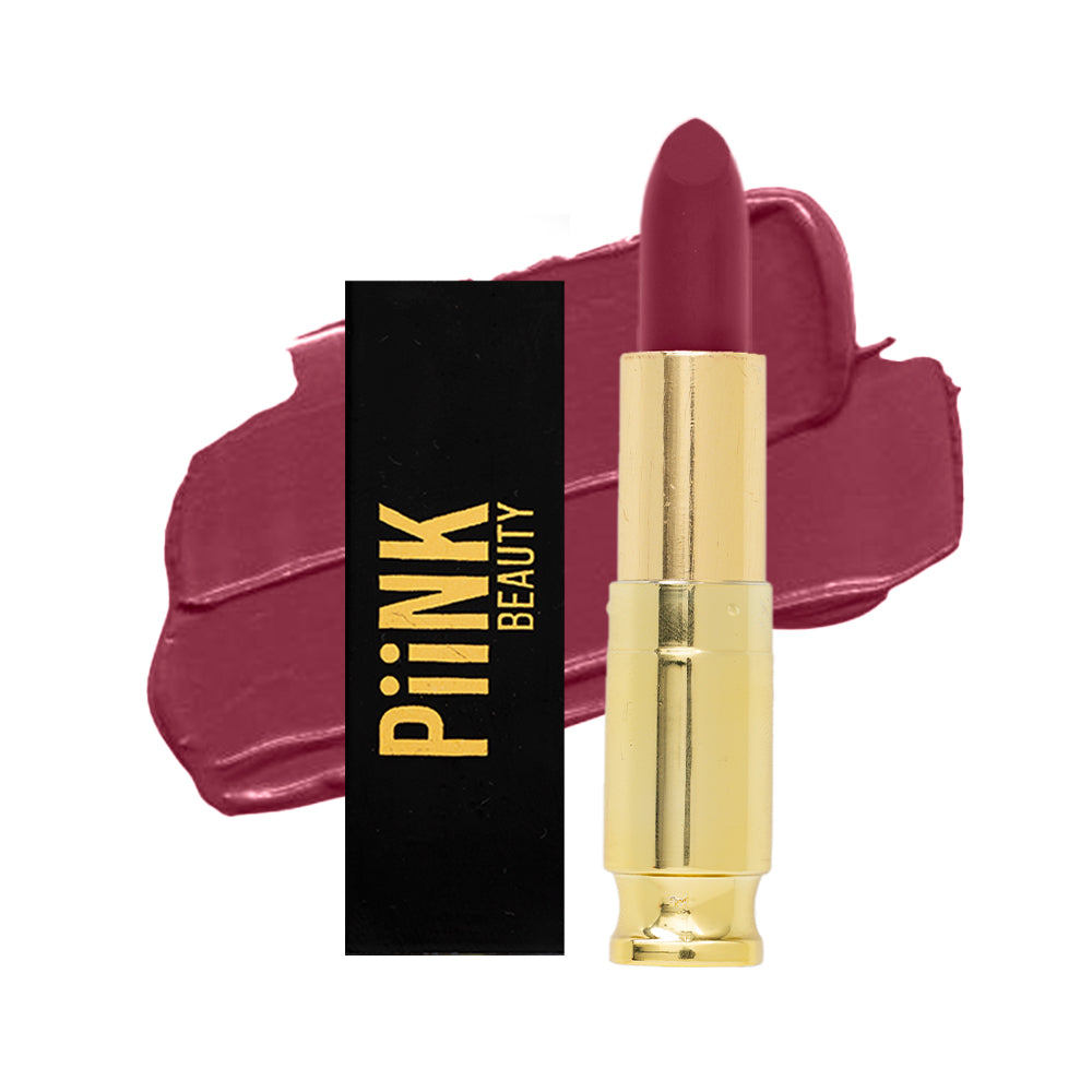 PiiNK Beauty Weightless Creamy Matte Lipstick- Burgundy Plum CM-12 (4.2g)