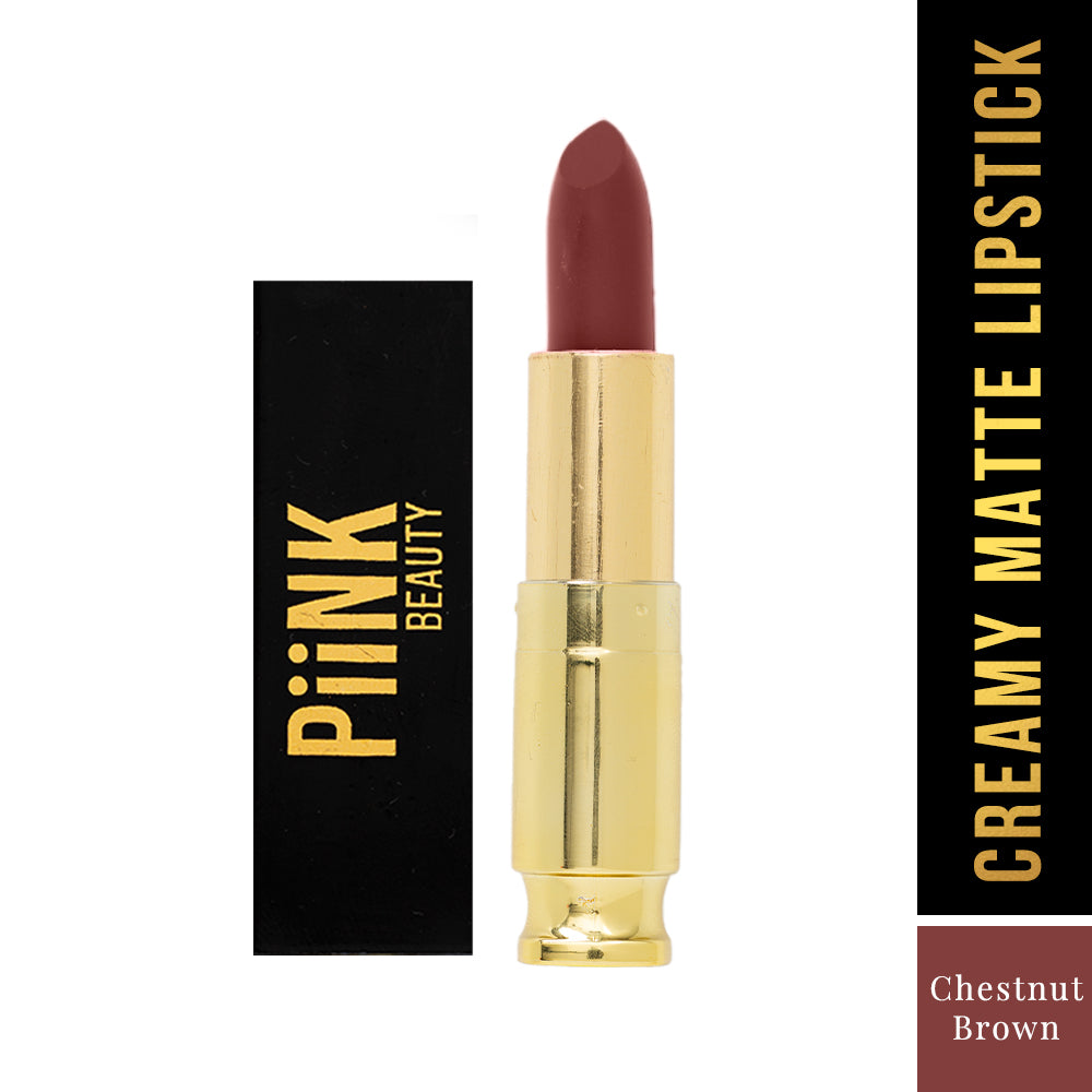 PiiNK Beauty Weightless Creamy Matte Lipstick- Chestnut Brown  CM-10 (4.2g)