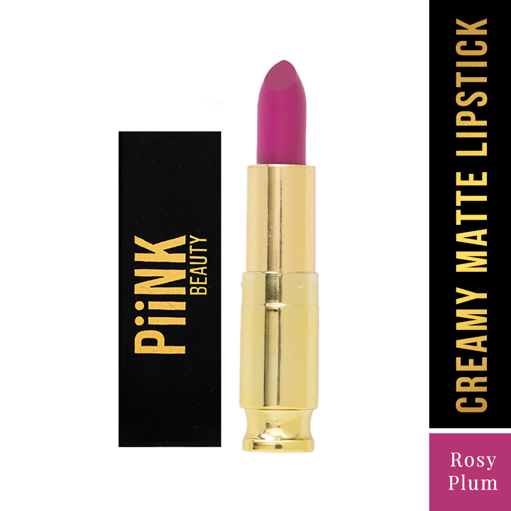 PiiNK Beauty Weightless Creamy Matte Lipstick- Rosy Plum CM-03 (4.2g)