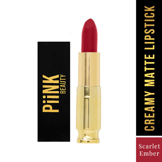 PiiNK Beauty Weightless Creamy Matte Lipstick- Scarlet Ember  CM-09 (4.2g)